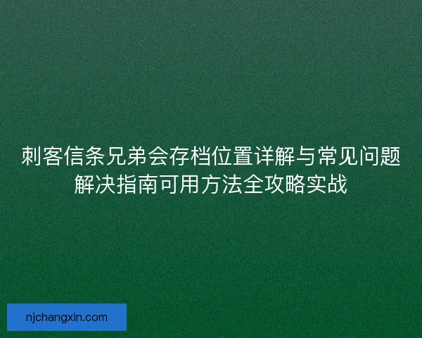 刺客信条兄弟会存档位置详解与常见问题解决指南可用方法全攻略实战